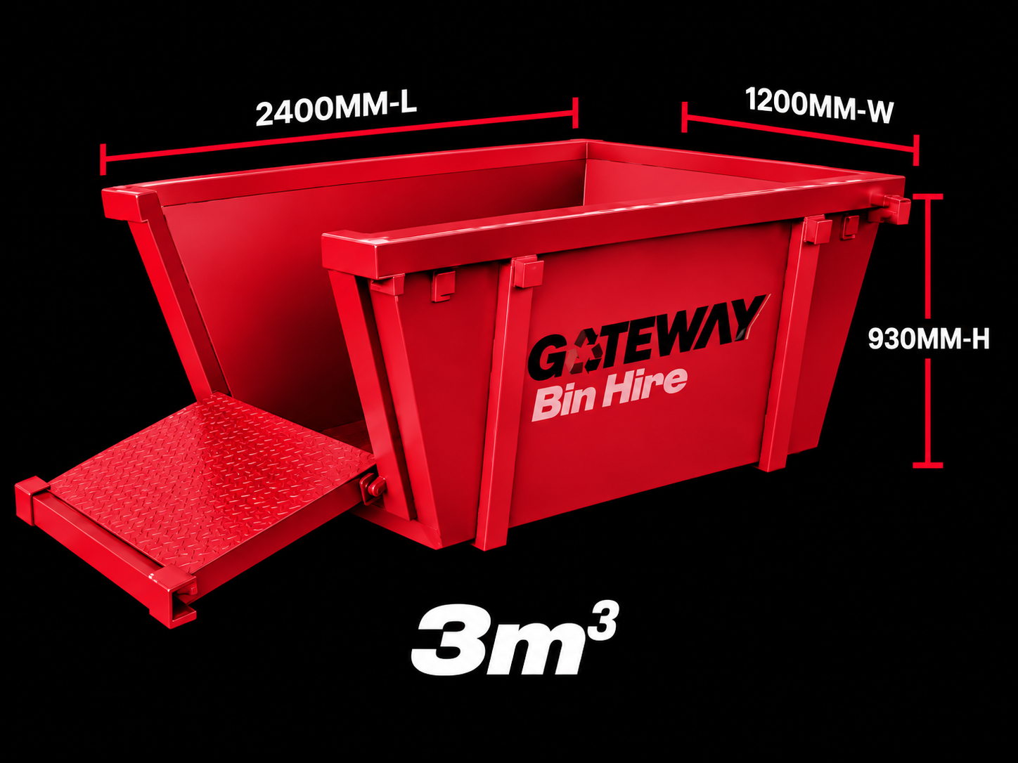 3m³ Gateway Bin Hire skip bin