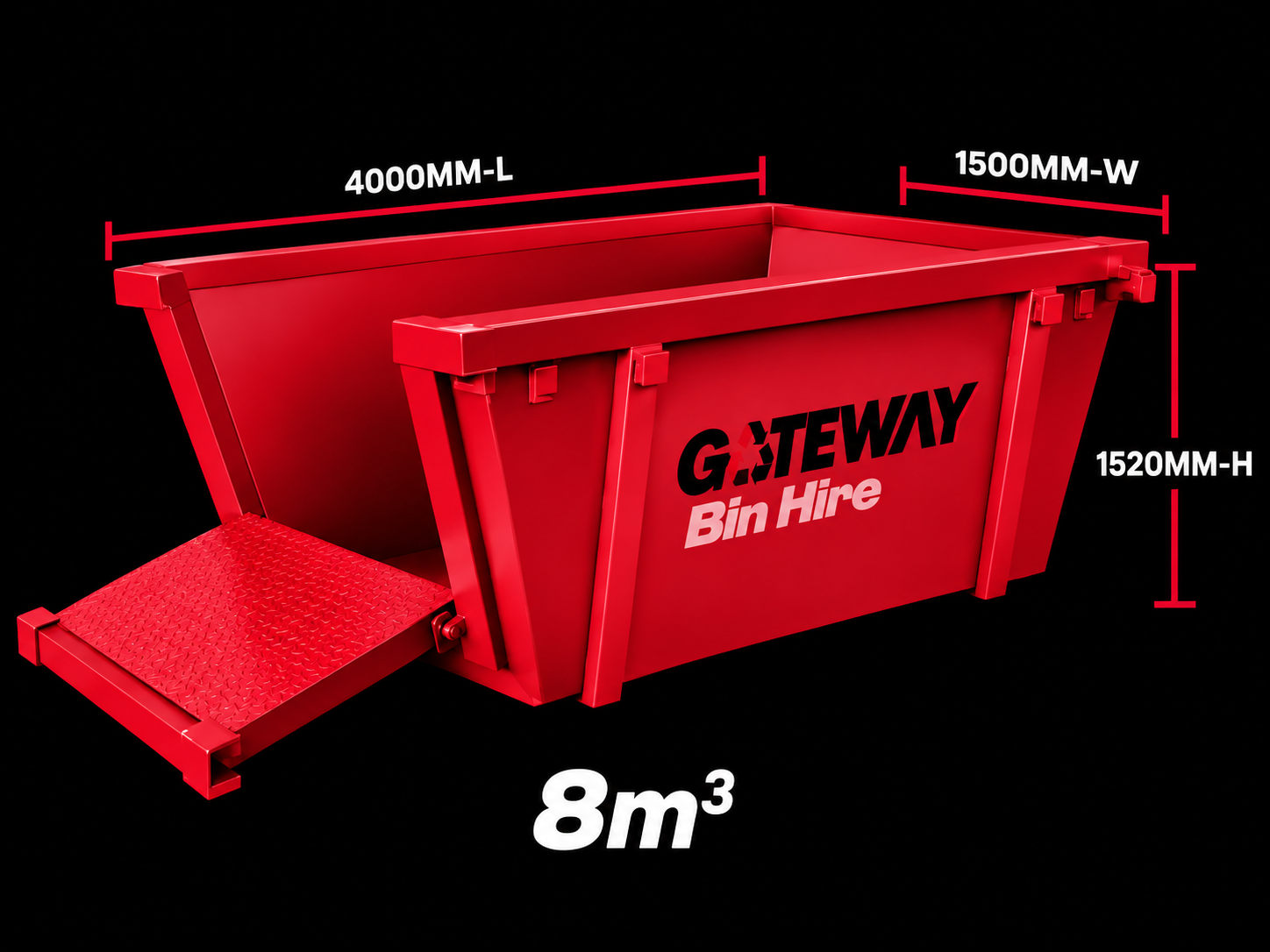 8m³ Gateway Bin Hire skip bin